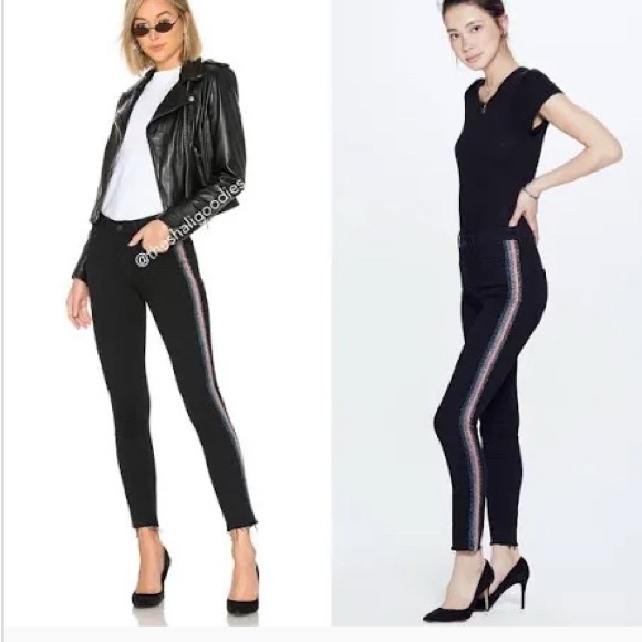 NWT Mother High-waisted black Looker Ankle fray jeans - Picture 2 of 8